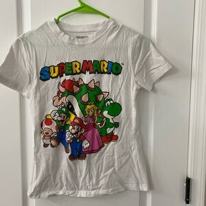 Nintendo Super Mario Kids T-Shirt - White with Multicolor Design